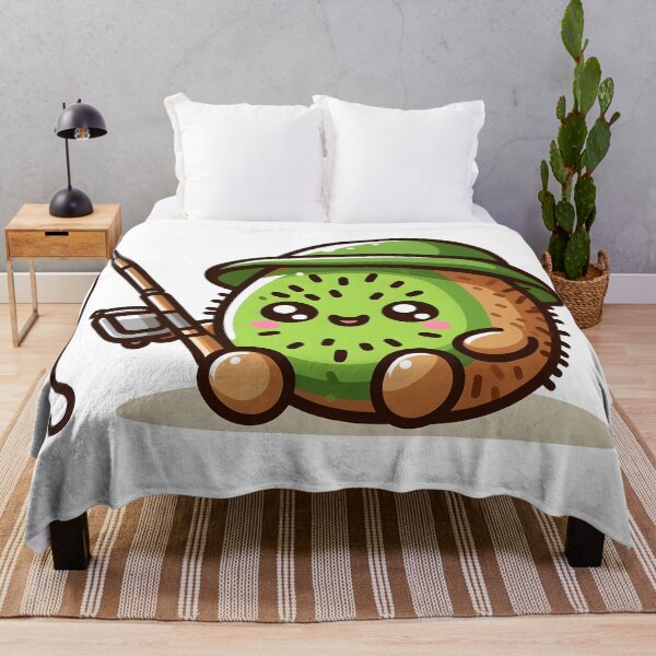 Item preview, Kawaii Kiwi With Fishing Rod designed and sold by CanvasCutie.