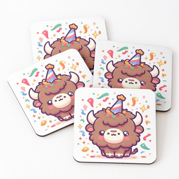 Item preview, Kawaii Bison With Party Crown designed and sold by CanvasCutie.