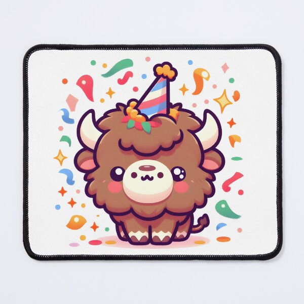 Item preview, Kawaii Bison With Party Crown designed and sold by CanvasCutie.