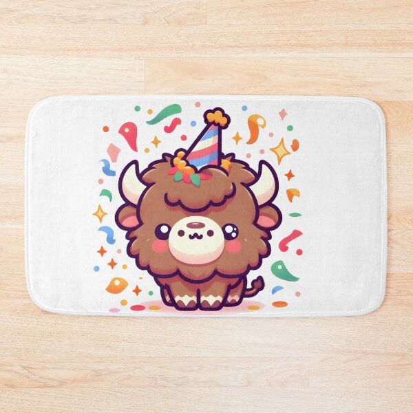 Item preview, Kawaii Bison With Party Crown designed and sold by CanvasCutie.