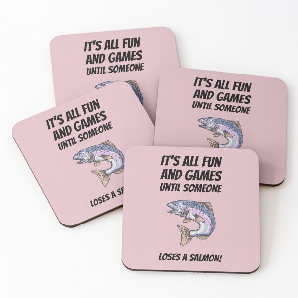 Item preview, It's All Fun And Games Until Someone Loses A Salmon! and Sticker Pack designed and sold by ShamblesShirts.