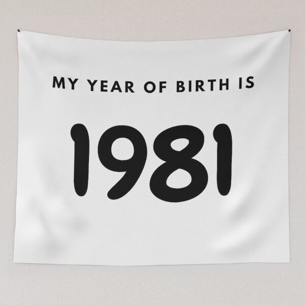 Item preview, My Year of Birth is 1981 designed and sold by LittleWorldShop.