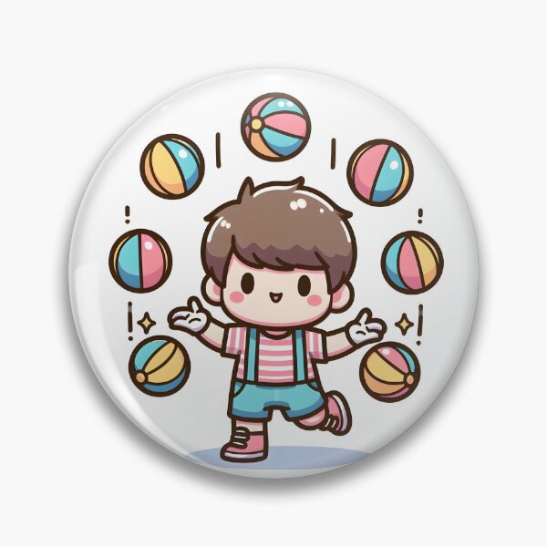 Item preview, Kawaii Juggler With Bouncing Balls designed and sold by CanvasCutie.