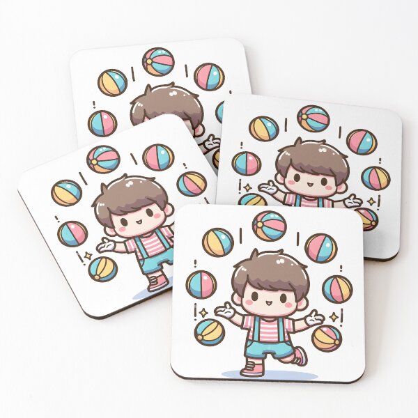 Item preview, Kawaii Juggler With Bouncing Balls designed and sold by CanvasCutie.