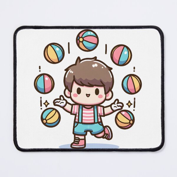 Item preview, Kawaii Juggler With Bouncing Balls designed and sold by CanvasCutie.