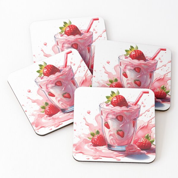 Item preview, a strawberry shake with a straw designed and sold by Rose Design & Photos.