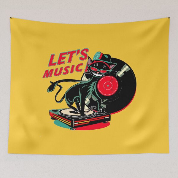 Item preview, Jazzy Feline Grooves - Cool Cat DJ Spinning Vinyl Vibes designed and sold by FebricFusion.