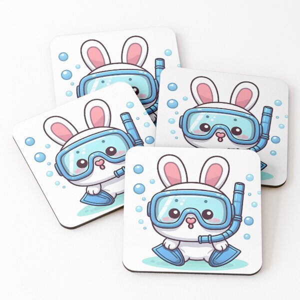 Item preview, Kawaii Bunny: Snorkel Mask And Flippers designed and sold by CanvasCutie.