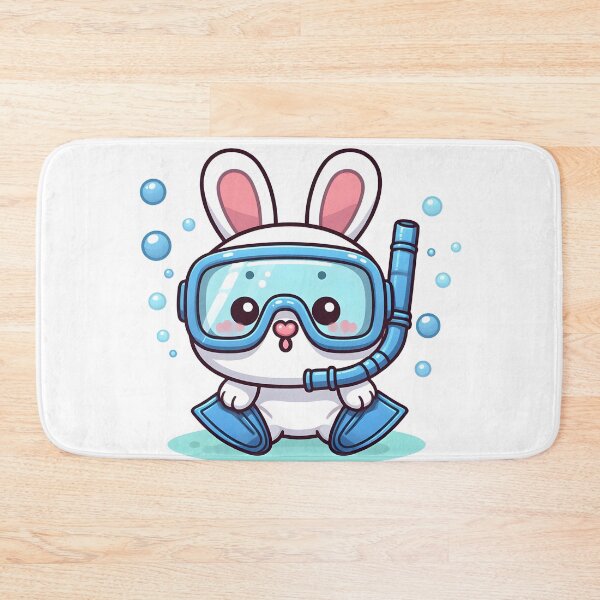 Item preview, Kawaii Bunny: Snorkel Mask And Flippers designed and sold by CanvasCutie.