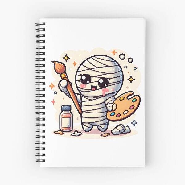 Item preview, Kawaii Effervescent Mummy Painting With Paintbrush And Palette designed and sold by CanvasCutie.