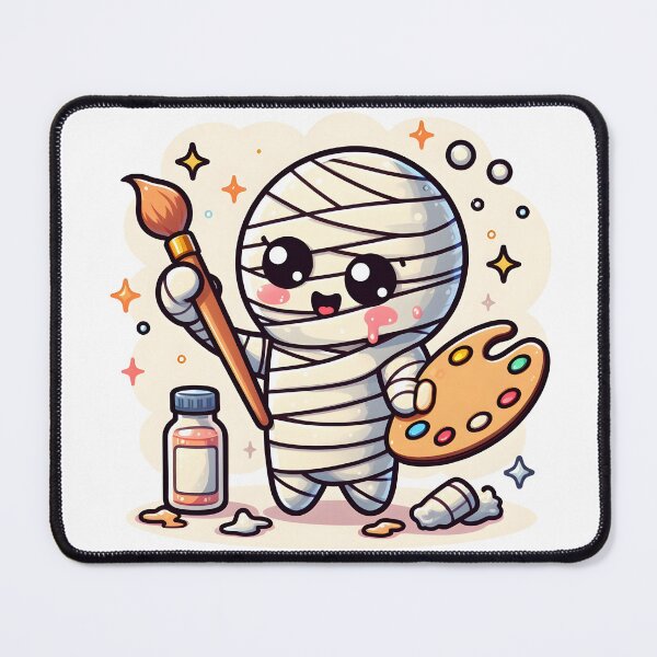 Item preview, Kawaii Effervescent Mummy Painting With Paintbrush And Palette designed and sold by CanvasCutie.
