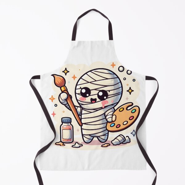 Item preview, Kawaii Effervescent Mummy Painting With Paintbrush And Palette designed and sold by CanvasCutie.