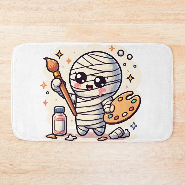 Item preview, Kawaii Effervescent Mummy Painting With Paintbrush And Palette designed and sold by CanvasCutie.