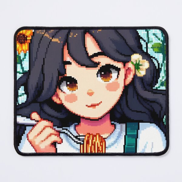 Item preview, Girl eating Spaghetti Pixel art designed and sold by Fashate1.