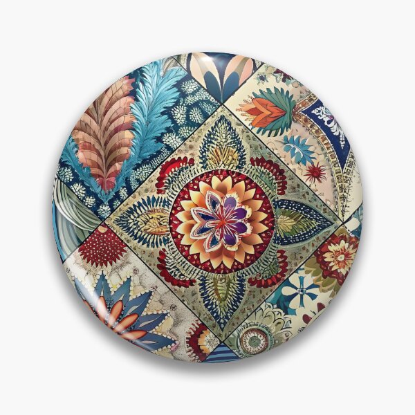 Item preview, Colorful Patchwork of Traditional Floral Patterns designed and sold by Rostislav Bouda.