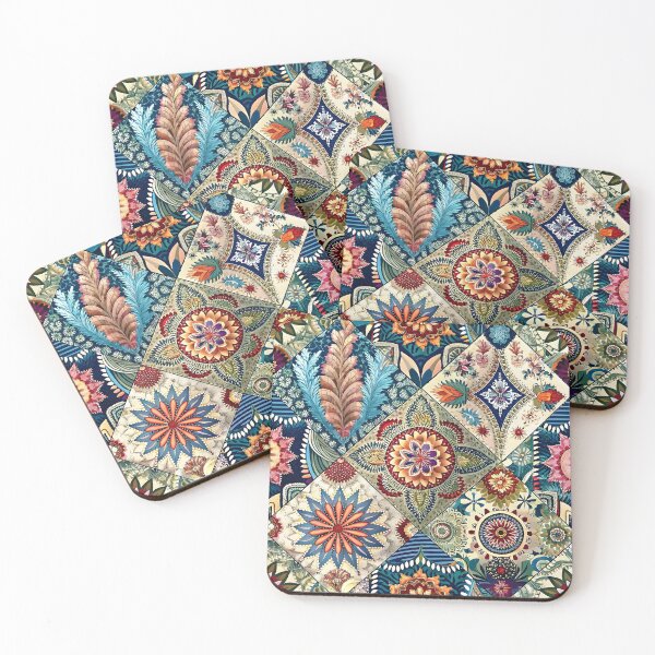 Item preview, Colorful Patchwork of Traditional Floral Patterns designed and sold by Rostislav Bouda.