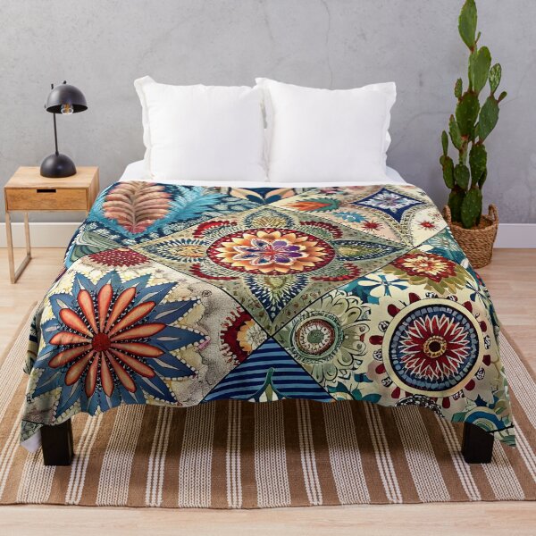 Item preview, Colorful Patchwork of Traditional Floral Patterns designed and sold by Rostislav Bouda.