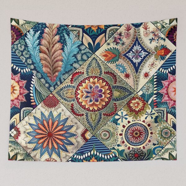 Item preview, Colorful Patchwork of Traditional Floral Patterns designed and sold by Rostislav Bouda.