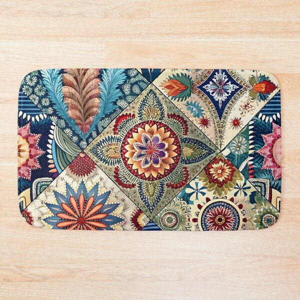 Item preview, Colorful Patchwork of Traditional Floral Patterns designed and sold by Rostislav Bouda.