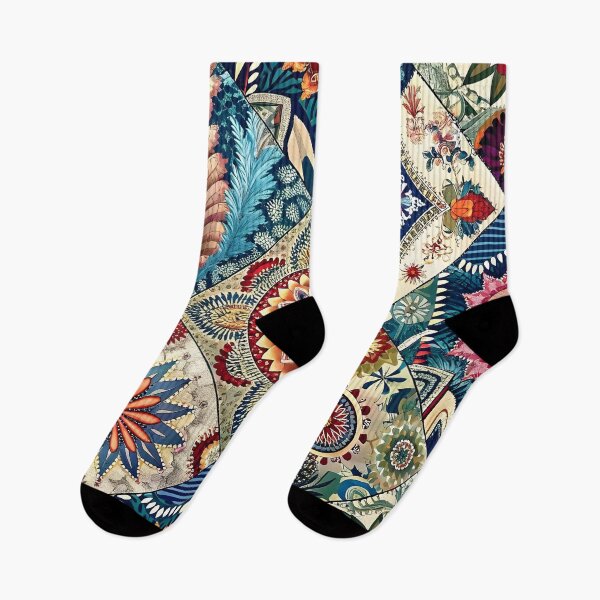 Item preview, Colorful Patchwork of Traditional Floral Patterns designed and sold by Rostislav Bouda.