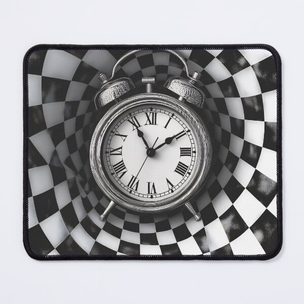Item preview, an artwork of a clock trapped in spacetime worm hole, missing a beat, loss time, spend time, freez, or give me a sec designed and sold by black9star.