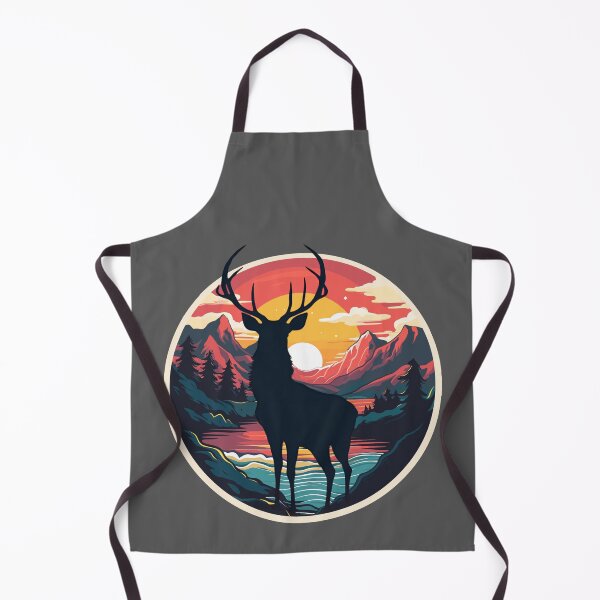 Item preview, deer in the mountains at sunset designed and sold by Lunaawga.