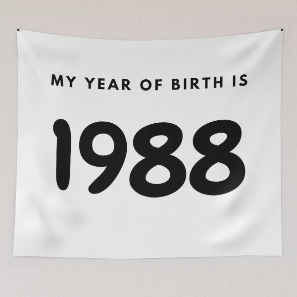 Item preview, My Year of Birth is 1988 designed and sold by LittleWorldShop.