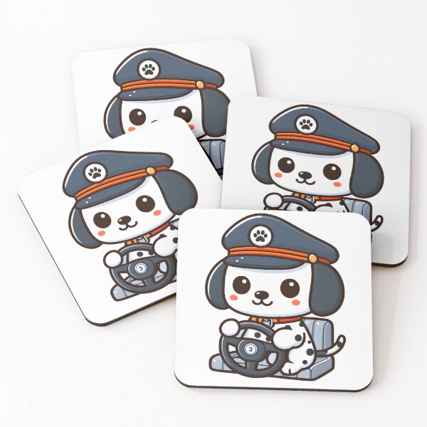 Item preview, Kawaii Dalmatian With Driver'S Cap designed and sold by CanvasCutie.