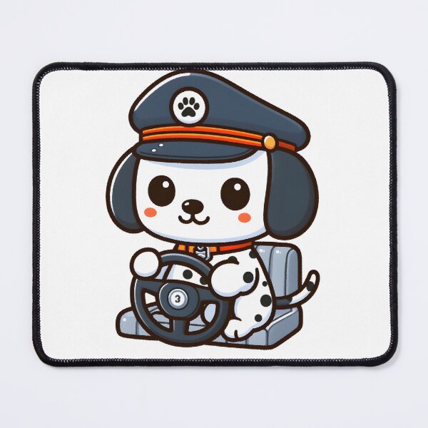 Item preview, Kawaii Dalmatian With Driver'S Cap designed and sold by CanvasCutie.