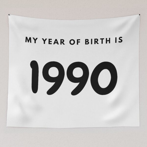 Item preview, My Year of Birth is 1990 designed and sold by LittleWorldShop.