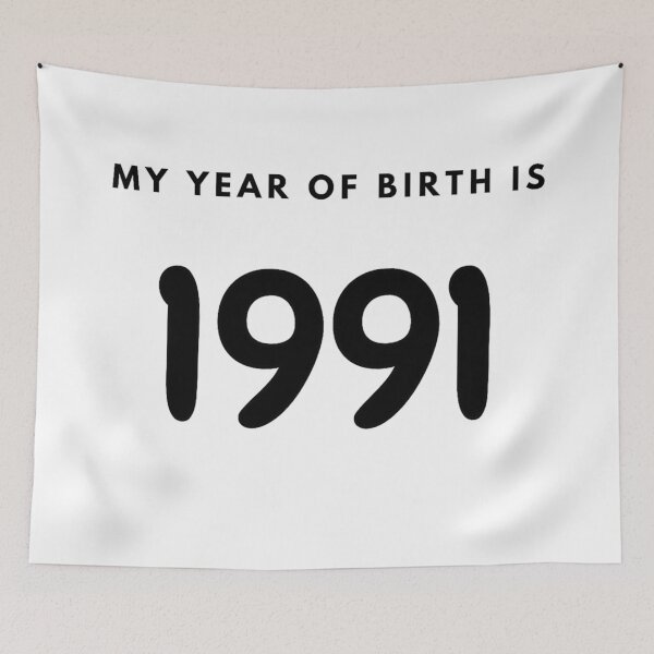 Item preview, My Year of Birth is 1991 designed and sold by LittleWorldShop.