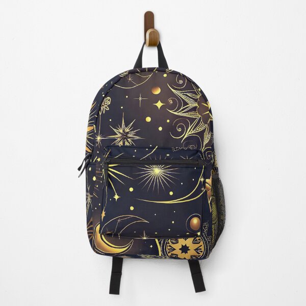 Item preview, Celestial Pattern with Golden Stars and Planets on Dark Background designed and sold by Rostislav Bouda.