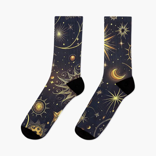 Item preview, Celestial Pattern with Golden Stars and Planets on Dark Background designed and sold by Rostislav Bouda.