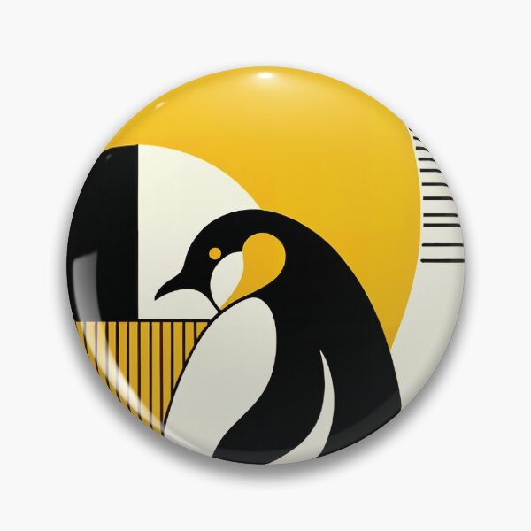 Artikelvorschau, Sonnenscheingelber cremiger Pinguinwald in abstrakter, minimaler Bauhaus-Happy-Retro-Kunst entworfen und verkauft von PenguinForests.