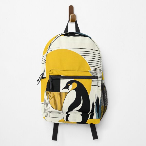 Artikelvorschau, Sonnenscheingelber cremiger Pinguinwald in abstrakter, minimaler Bauhaus-Happy-Retro-Kunst entworfen und verkauft von PenguinForests.