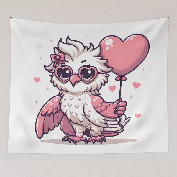 Item preview, Kawaii Dainty Griffin: Wearing A Heart-Shaped Sunglasses designed and sold by CanvasCutie.