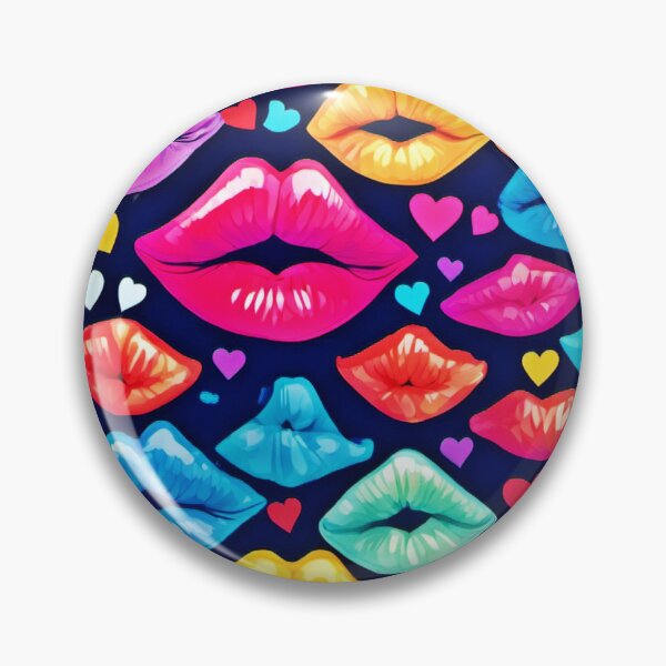 Item preview, Vibrant Kisses and Hearts Pattern designed and sold by Health And Fitness Posts e-Store.