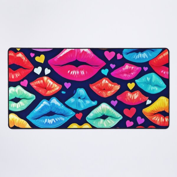 Item preview, Vibrant Kisses and Hearts Pattern designed and sold by Health And Fitness Posts e-Store.