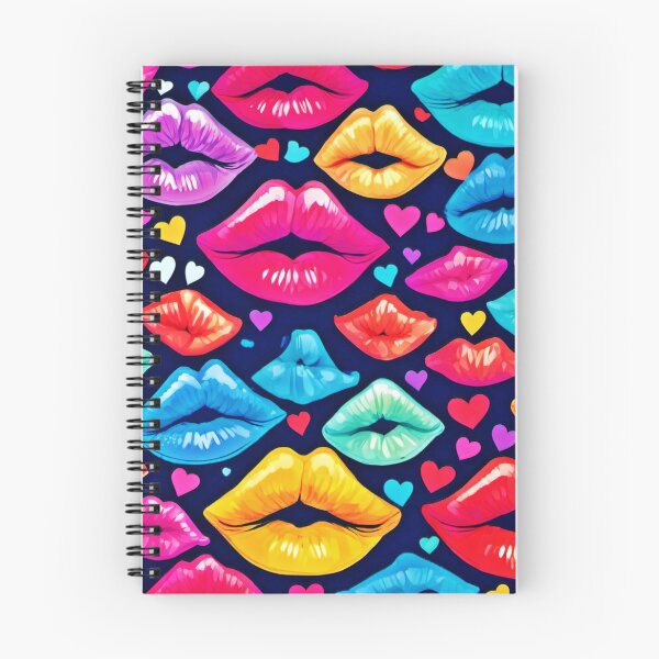 Item preview, Vibrant Kisses and Hearts Pattern designed and sold by Health And Fitness Posts e-Store.