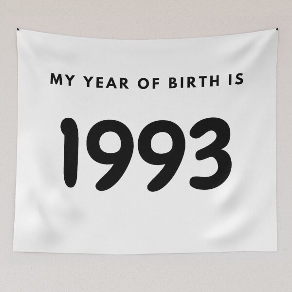 Item preview, My Year of Birth is 1993 designed and sold by LittleWorldShop.
