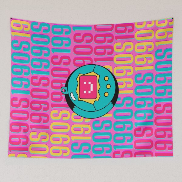 Item preview, 1990s retro design 27 - Bubblegum Pink Background designed and sold by PunjabanJatti.