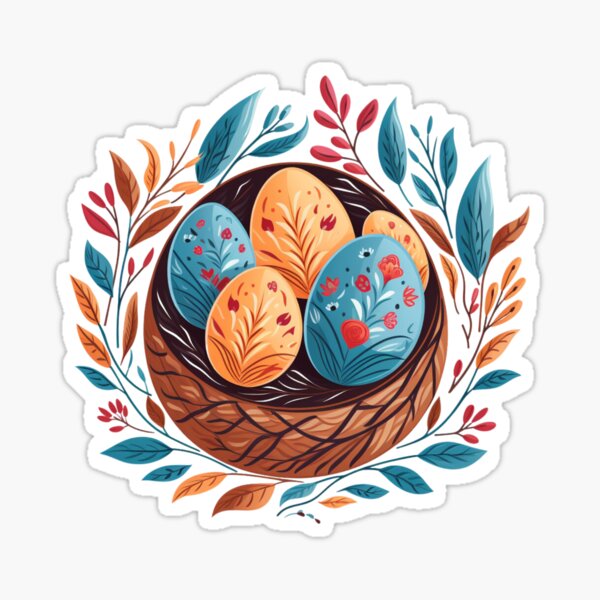 Happy Easter day 2022 egg-fish card 100 %Hand drawn illustration Stickers,  Magnets, Travel Mugs, Scarves, Bags, Tablet Cases & Skins, Blocks