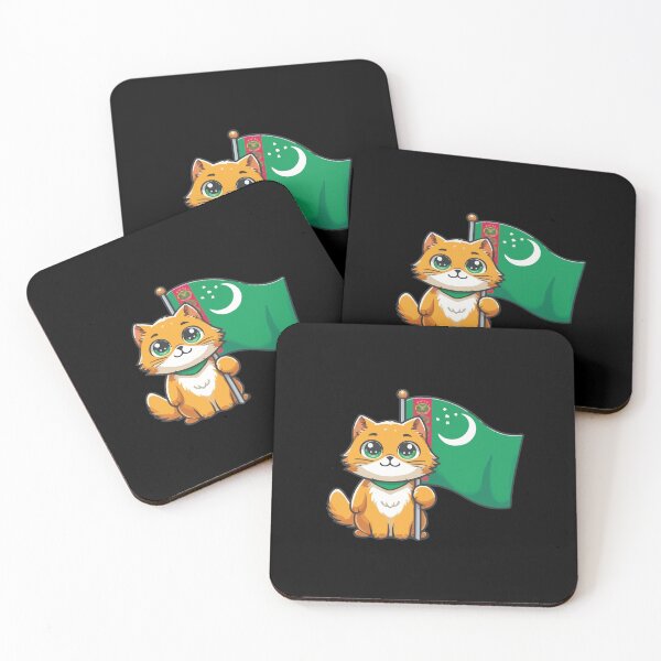Item preview, Cat holding the Turkmenistan flag designed and sold by SOMI SOMI.