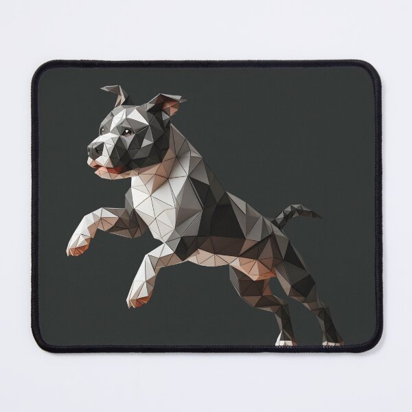Item preview, Staffordshire bull terrier dog running 3d geometric origami, 3D polygonal illustration designed and sold by CutOriginalArt.
