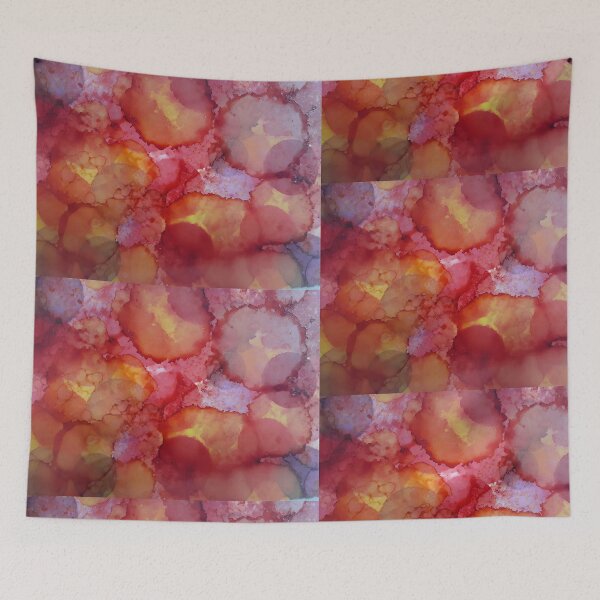 Item preview, Pink and Yellow Alcohol Ink Painting designed and sold by freshinkarts.