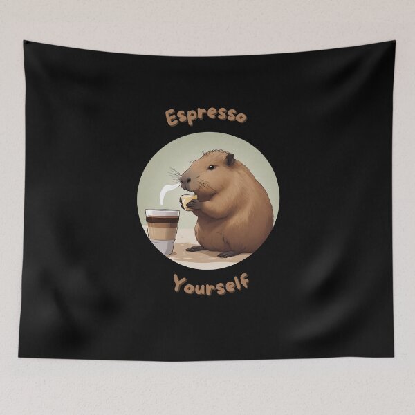 Item preview, Coffee Break with Capybara designed and sold by AnimalVibes.