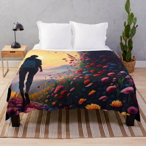Item preview, Silhouette of Person Walking Through Flowers, Ai Generated Art  designed and sold by ACC .