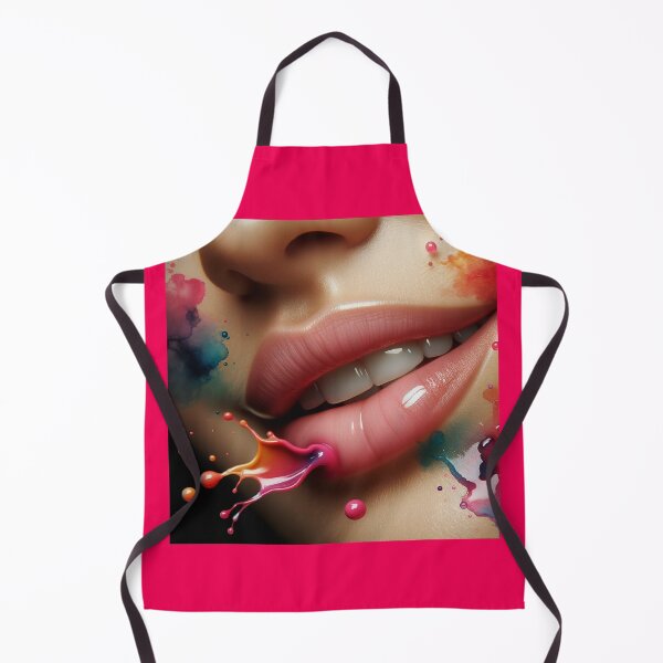 Item preview, Macro shot of lips in a soft smile, with watercolor droplets splashing around, blending art and beauty designed and sold by AndreaMart.