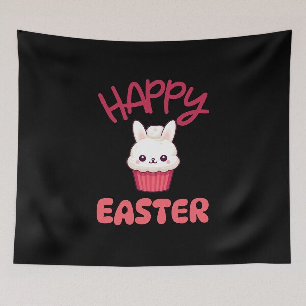 Item preview, Happy Easter with Red Easter Bunny Cupcake designed and sold by KawaiiArtStyle.