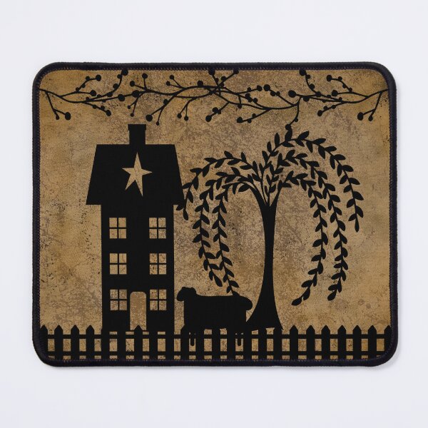 Item preview, Prim Saltbox House Silhouette Willow Pip Berries Sheep and Sunflower  designed and sold by CheriesArt.